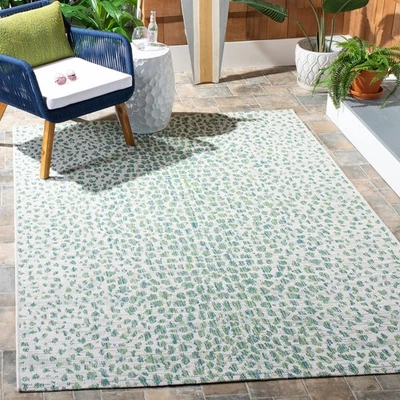 Colección Courtyard 8' x 10' Marfil/Verde CY8505 Interior/Exterior Impermeable E... Foto 1 de 2