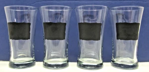 4 Clear Drinking Glasses with Chalkboard Square to Personalize 6" Tall (#2415) - Picture 1 of 7