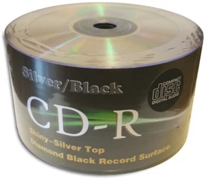 50-Pak DIGITAL-AUDIO brillante-plateado/negro CDR-DA de color 80-Min CD-R - Imagen 1 de 2