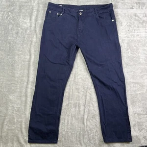 True Religion Navy Blue Embroidered Straight Fit Size 42 41x28.5 Chino Canvas - Picture 1 of 16
