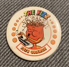 THE FIZZ FATZ ORANGE COLLECTABLE VINTAGE TIN PIN BADGE FIZZY DRINK 1970s