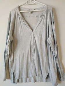 Shirt hellgrau meliert H&M LOGG XL Lagenlook Sommer Baumwolle - Bild 1 von 5
