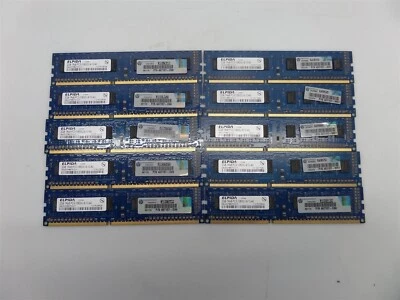 Lote de 10 memorias de escritorio Elpida EBJ20UF8BCF0-DJ-F 2 GB PC3-10600 DDR3-1333 Foto 1 de 4