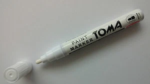 1x WHITE PERMANENT MARKER WATERPROOF CAR TYRE TIRE METAL OIL BASED PAINT T0MA - Picture 1 of 3