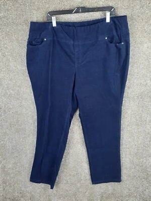 Pantalón de pana Coldwater Creek para mujer 18W Plus azul marino bolsillo de tiro alto Foto 1 de 4