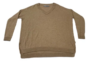 ASOS Damen Pullover Gr 34 XS S Beige Braun Weich Pulli V-Ausschnitt Top Shirt  - Bild 1 von 11