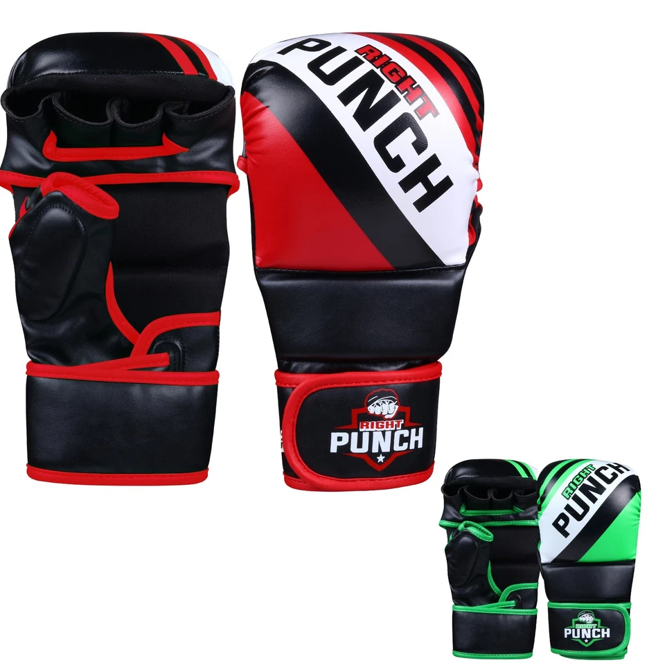 Guantes híbridos de MMA - Mitones de agarre de palma abierta para artes marciales para hombres Foto 1 de 1