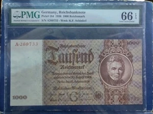 1936 Third Reich Germany 1000 Reichsmark Banknote High Grade-Rare- 25-141 - Picture 1 of 10