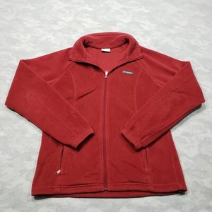 Columbia Sweatshirt Womens Large Red Zip Up Fleece Outdoors - Picture 1 of 10