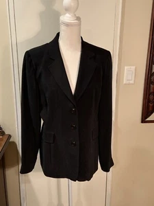 Women’s Black Silk Blazer Capsule Wardrobe Essential Size 8 - Picture 1 of 12
