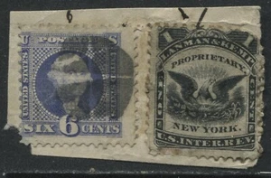 USA 1869 6 cents used on piece with revenue stamp - Picture 1 of 1