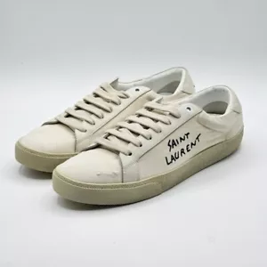 Saint Laurent Court Sneakers - Leather - White - 40 10US $750 - Picture 1 of 7