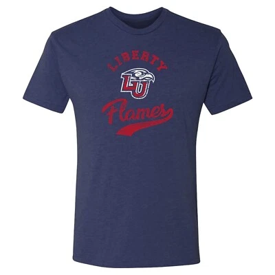 Liberty Flames Retro Script Triblend T-Shirt - Vintage Navy - Image 1 of 4