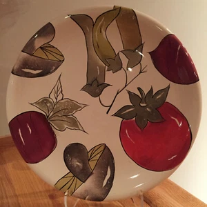 Plato redondo para servir Tag Ltd motivo vegetal plato 14,375" ~ COMO NUEVO RARO DIFÍCIL DE ENCONTRAR - Imagen 1 de 10