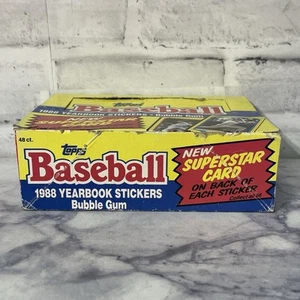 1988 Topps Baseball Yearbook Stickers 48 Count Sealed Packs Complete Box - Picture 1 of 9