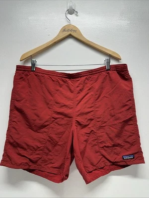 Pantalones Cortos Patagonia Baggies Forrados Exterior Natación Cintura Elástica Rojo 7" Para Hombres Medianos Foto 1 de 4