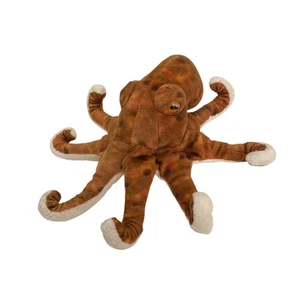 Wild Republic Octopus Plush Stuffed Animal 10" Brown Orange - Picture 1 of 10