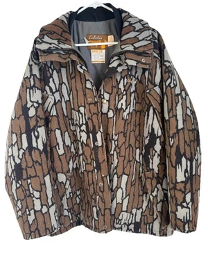 Abrigo Camuflaje Cabelas Cola Blanca Lana Trebark De Colección Para Hombres Capucha Mediana Chaqueta de Caza Foto 1 de 4