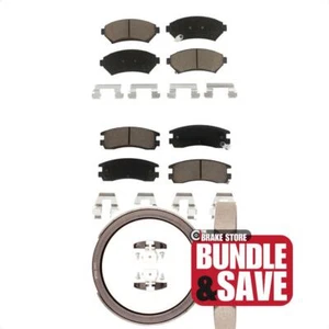 Front Rear Ceramic Brake Pads & Parking Shoes Kit For 2000-2005 Cadillac DeVille - Picture 1 of 6