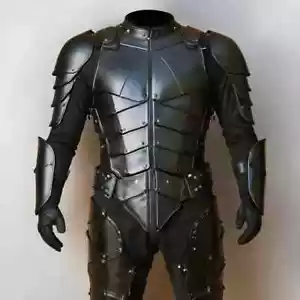 Handmade Black Leather Armor | Medieval Knight Armor | Fantasy Warrior Costume | - Picture 1 of 3