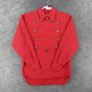 Scully Western Bib Shirt Mens Small Long Sleeve Red Western Frontier - Picture 1 of 13
