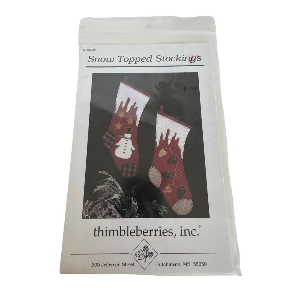 Snow Topped Stockings Pattern Thimbleberries Inc. 25" Long Christmas Holiday - Image 1 of 4