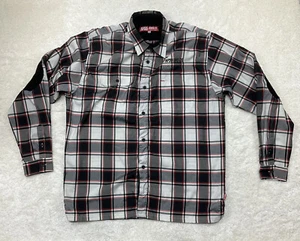 RP55 Jeans Co Mens Size 3XL Check Plaid Shirt Elbow Patch Long Sleeve Button Up - Picture 1 of 12