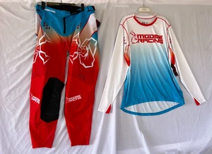 Moose Racing Motocross Gear Set Agroid Red/White/Blue Adult 32/Medium CLOSEOUT - Picture 1 of 11