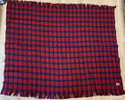 PENDLETON 100% Virgin Wool Red and Brown Tassel Blanket Made in USA 54x64