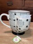 Tea Cup Mug w/ Tea Bag Holder Creative Co-op Black/White