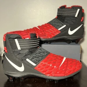 Nike Force Savage Elite 2 Black Red Lineman Football Cleats Mens 18 AH3999-003 - Picture 1 of 8