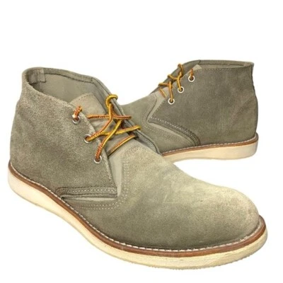 Red Wing Chukka Ankle Boots Men 10.5 D Suede Tan Sage Lace Up Hard Toe Work 3144 Foto 1 de 4