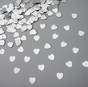1XSilver Heart Confetti Tabletop Scatter Birthday Aniversary Wedding party Decor