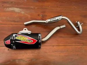 BLACK EXHAUST FULL SYSTEM STAINLESS PIPE CARBON FIT FOR HONDA CRF 110 CRF 110F - Picture 1 of 14