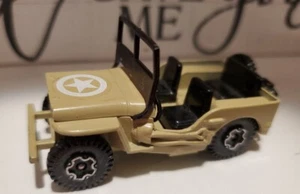 Vintage 70er 80er Diecast Playart US Army Jeep beige Willys Hong Kong  - Bild 1 von 13