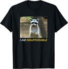 NEW! Meme Raccoon Funny Dark Trendy Sarcastic Joke Ironic Graphic T-Shirt