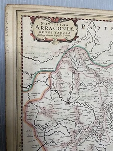 antique MAP Spain Aragon 1639 HENRICUS HONDIUS Novissima Arragoniae Regni Tabula - Picture 1 of 24