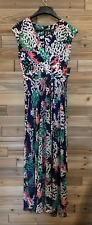 JUST TAYLOR Sleeveless V Neck Wrap Lined Floral Flowy Maxi Dress Women's Size 8