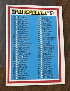 1981 Donruss Baseball # NNO Checklist: 1 - 120 - Picture 1 of 2