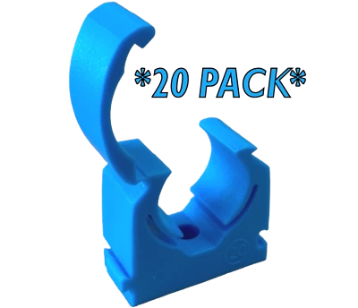 TALON 20 Pack of 20mm Pipe Clips for Blue MDPE Water Main Pipe Bracket