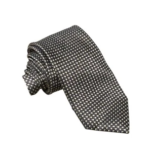 NEW Canali 1934 Modern Silk Neck Tie Italy Geometric Polka Dot Gold & Brown Men - Picture 1 of 5