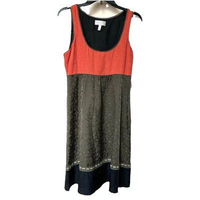 Vestido Moulinette Soeurs Anthropologie Seda 6 Midi Coral Verde Negro Hada Boho Foto 1 de 4