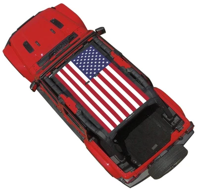 Top Sunshade for 2018-2023 Jeep Wrangler JLU 4 door - American Flag Foto 1 de 4