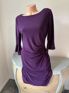 Vestido Anne Klein Talla 10 M Cintura Definida Manga Campana Vaina Pullover Elástico - Imagen 1 de 7