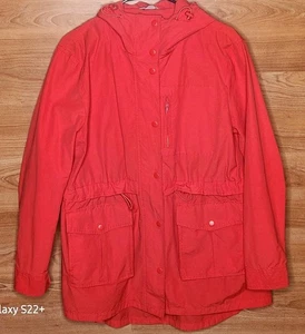 J. Crew Red Hooded Anorak Rain Jacket – Women’s M, Lightweight Utility Style - Picture 1 of 21