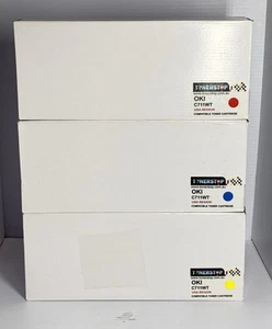 OKI C711WT USA REGION COMPATIBLE Toner Cartridge -3Pack *Blue ➕Red➕Yellow* - Picture 1 of 3