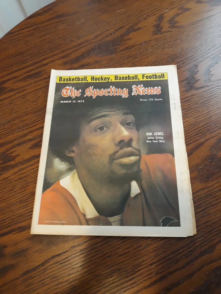 15 de marzo de 1975 - LAS NOTICIAS DEPORTIVAS - JULIUS ERVING DE LOS NEW YORK NETS (COMO NUEVO) Foto 1 de 1