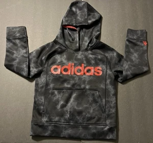 Adidas Sweater Hoodie Boys Size S (8) Camo Orange Lettering - Picture 1 of 12