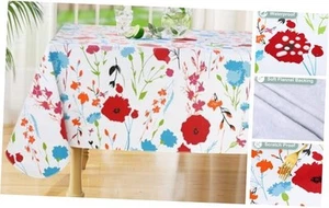 misaya Rectangle Waterproof Vinyl Table Cloth, Wipeable Tablecloth with - Picture 1 of 8