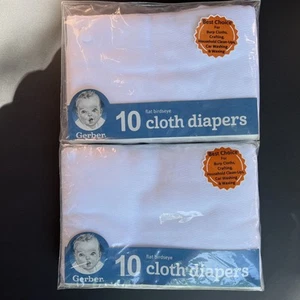 "Pañales de tela Gerber planos ojo de pájaro x2 paquetes de 10 paños XL para eructar 24""x27"" NUEVO - Imagen 1 de 8